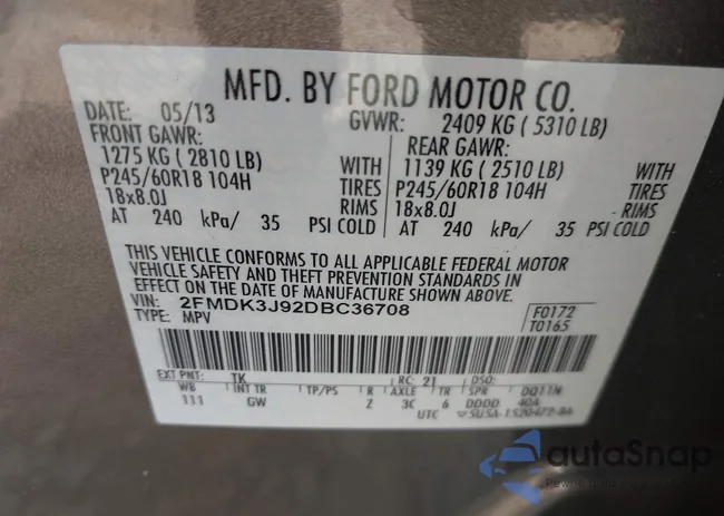 2FMDK3J92DBC36708: 42601788