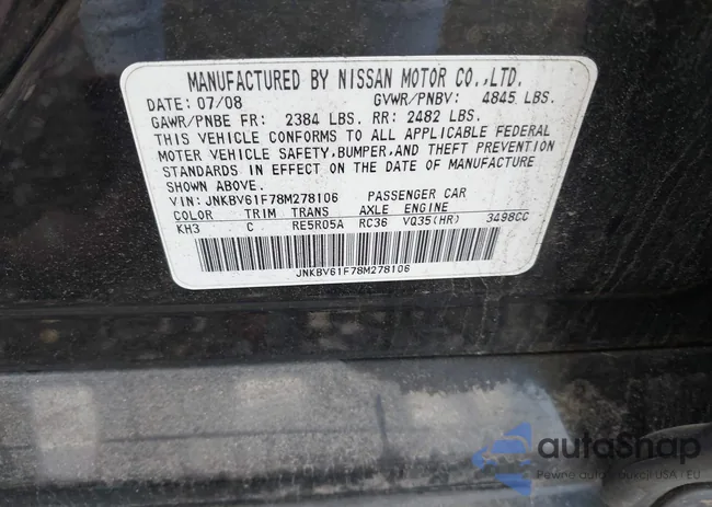 JNKBV61F78M278106: 42601800