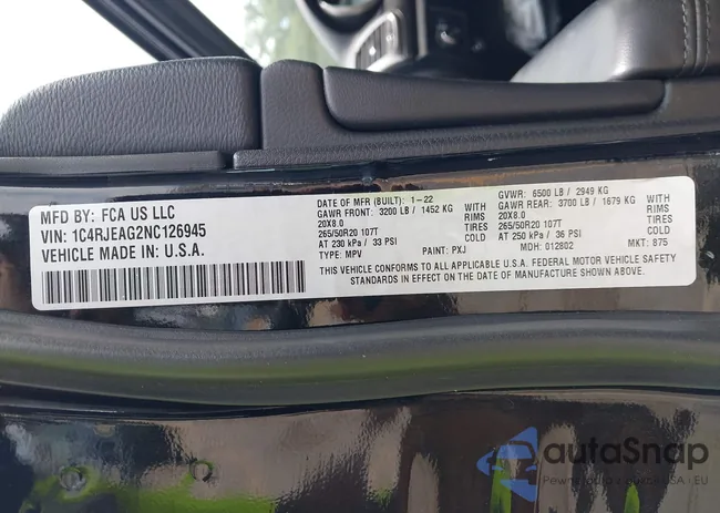 1C4RJEAG2NC126945: 42601919