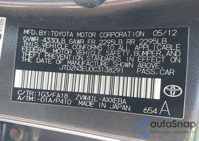 JTDZN3EU0C3138291: 42601024