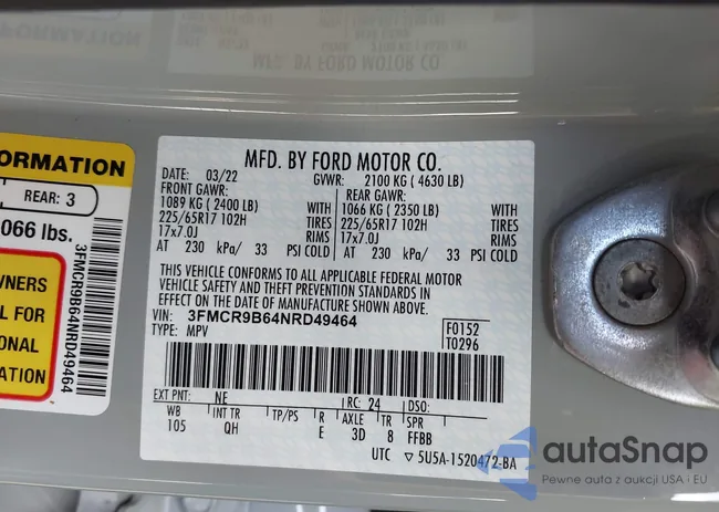 3FMCR9B64NRD49464: 42601151