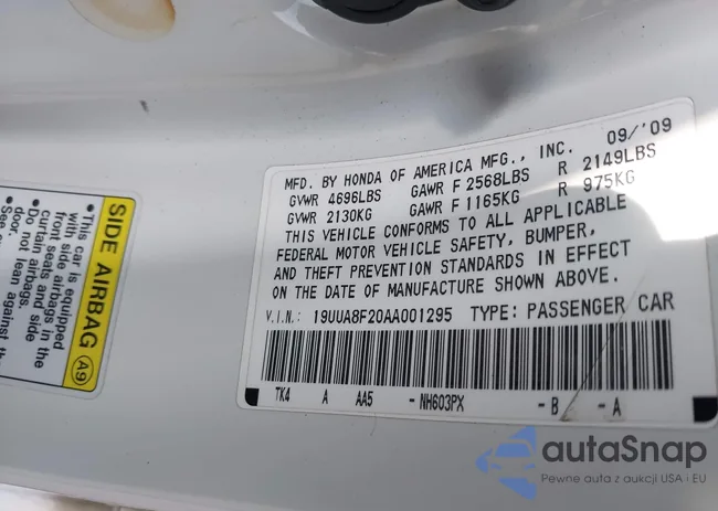 19UUA8F20AA001295: 42601322