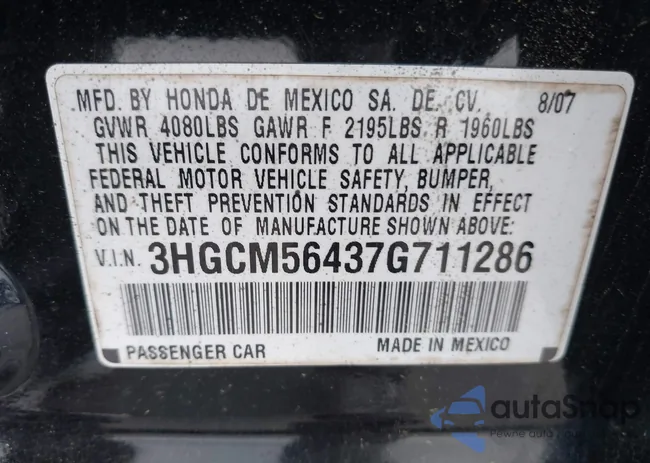 3HGCM56437G711286: 42601346