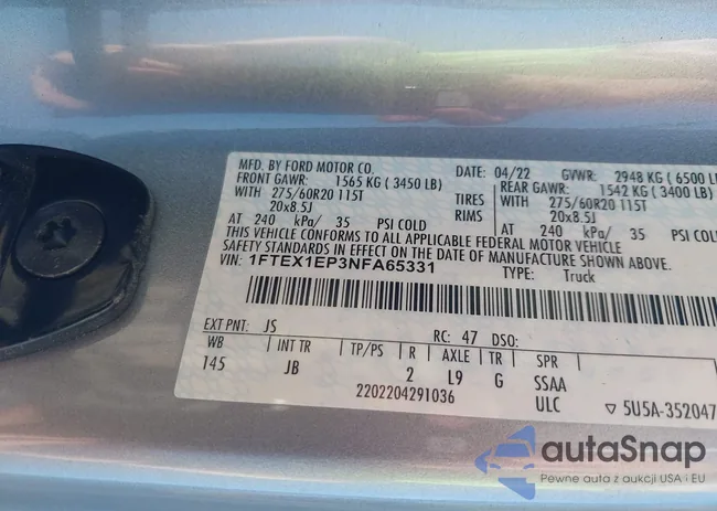 1FTEX1EP3NFA65331: 42601392