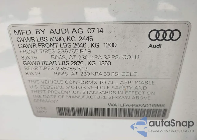 WA1LFAFP8FA016966: 42602425