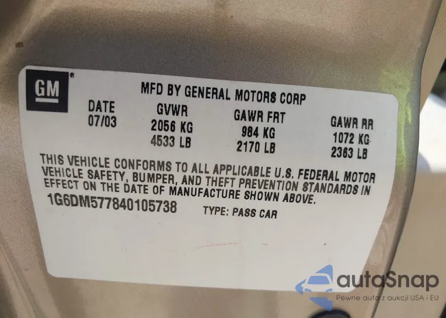 1G6DM577840105738: 42602467