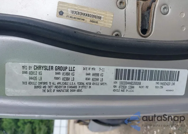 1B3CB3HAXBD269268: 42602520