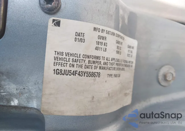 1G8JU54F43Y558678: 42602553