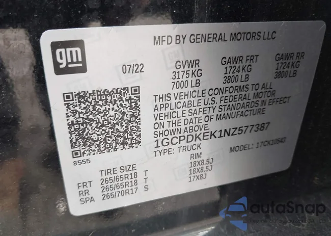 1GCPDKEK1NZ577387: 42602613