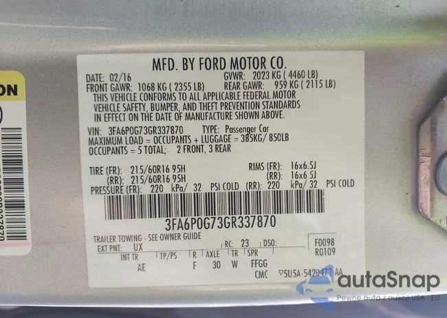 3FA6P0G73GR337870: 42602675