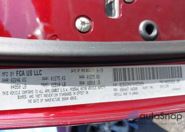 2C3CDZAG7KH669094: 42602685