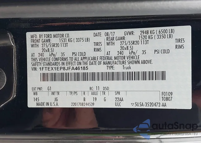 1FTEX1EP8JFA46185: 42602841