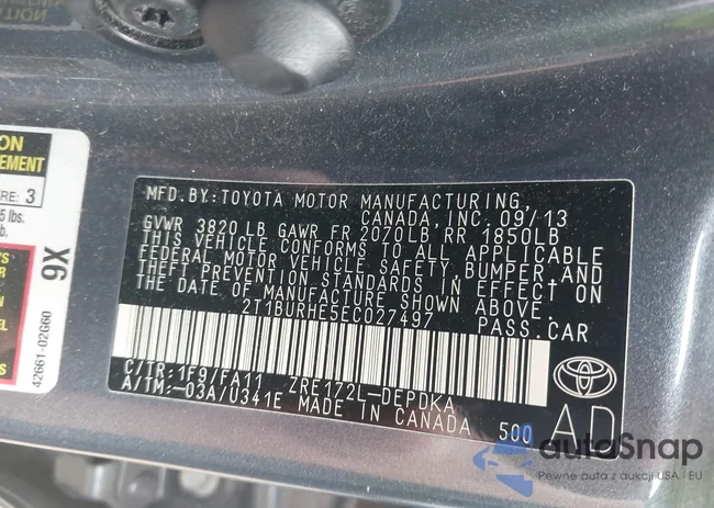 2T1BURHE5EC027497: 42602880