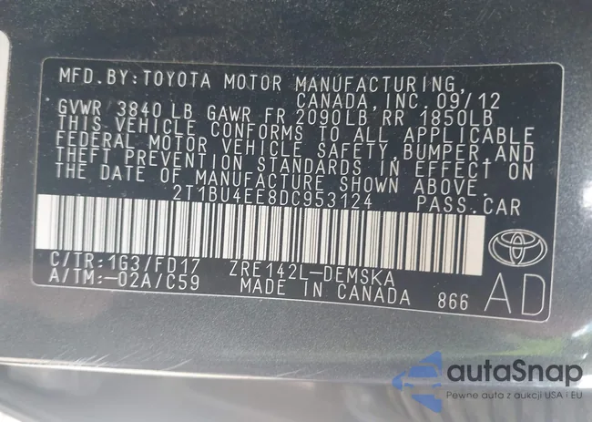 2T1BU4EE8DC953124: 42602092