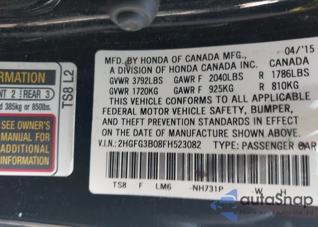 2HGFG3B08FH523082: 42602104