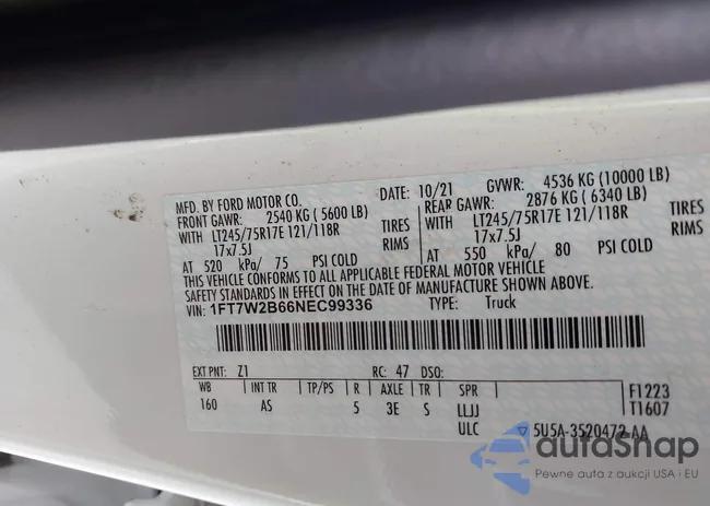 1FT7W2B66NEC99336: 42602121