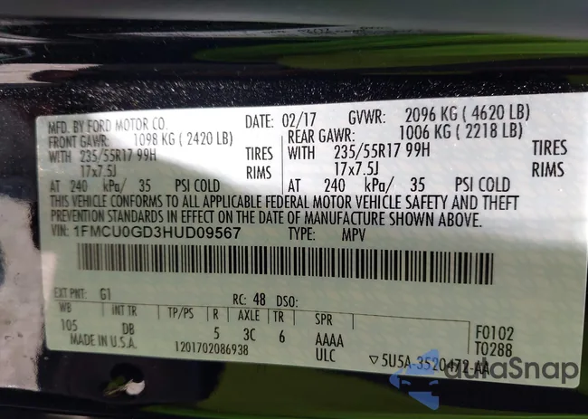 1FMCU0GD3HUD09567: 42602198