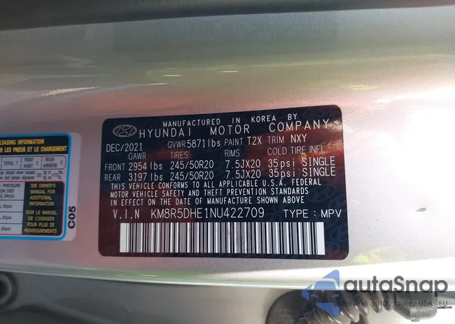 KM8R5DHE1NU422709: 42602209