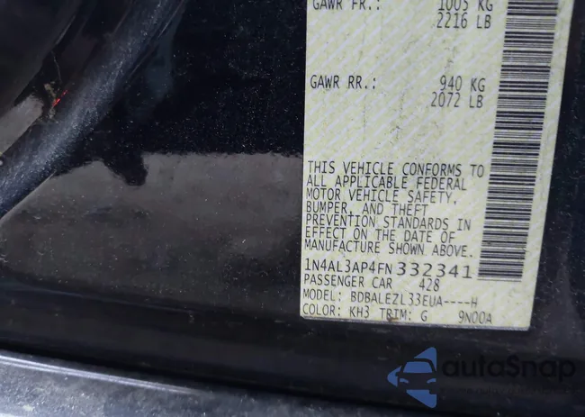 1N4AL3AP4FN332341: 42602313