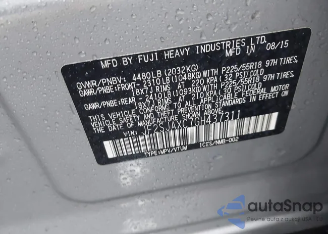 JF2SJAXC7GH437311: 42602342