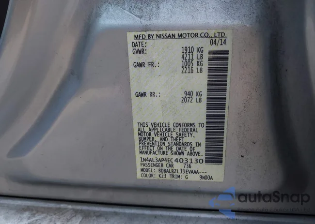 1N4AL3AP4EC403130: 42602382