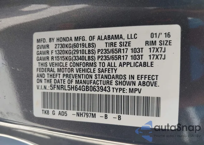 5FNRL5H64GB063943: 42603438