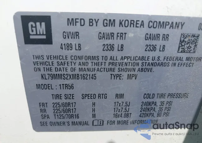 KL79MMS2XMB162145: 42603480