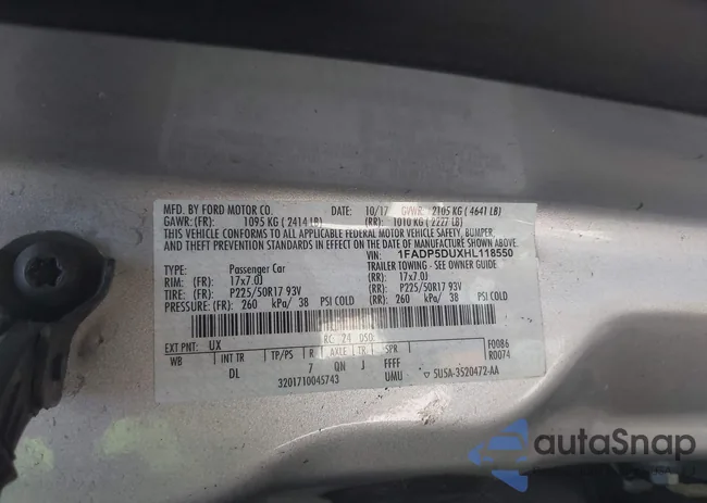 1FADP5DUXHL118550: 42603498