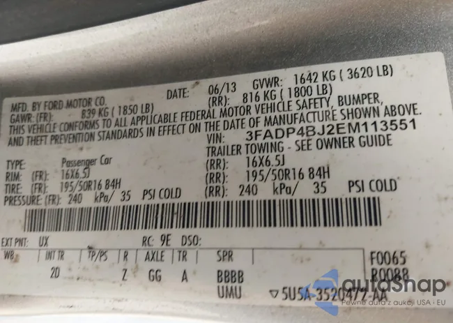 3FADP4BJ2EM113551: 42603694