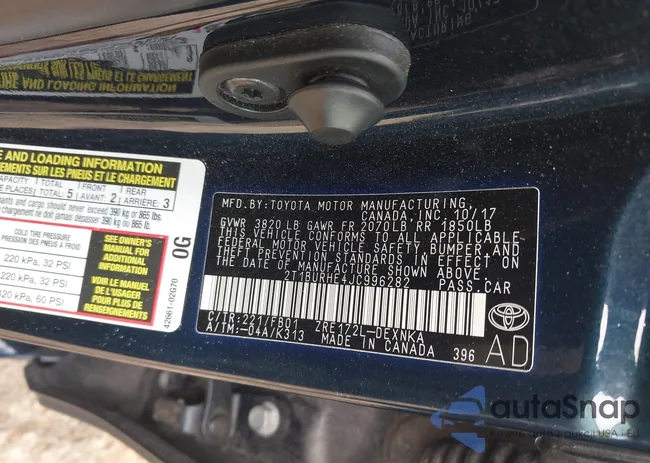 2T1BURHE4JC996282: 42603822