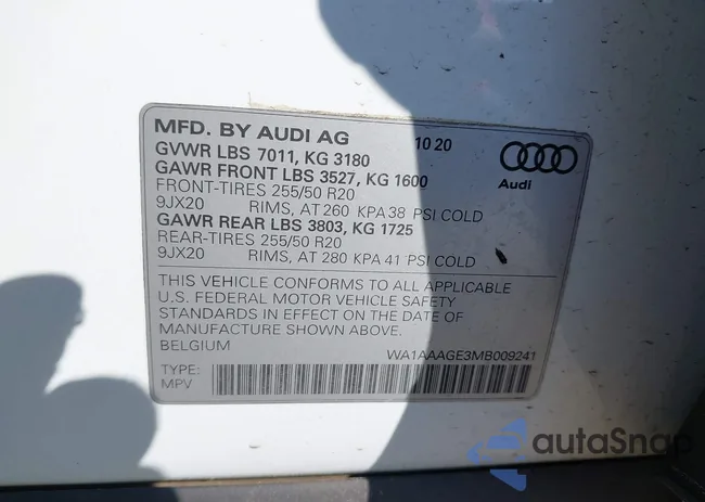 WA1AAAGE3MB009241: 42603854