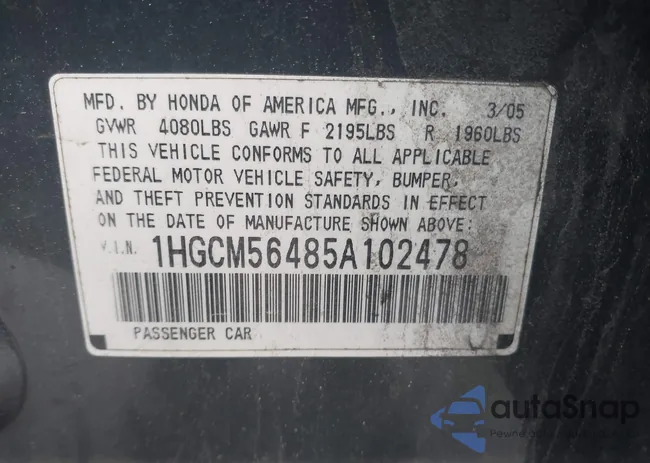 1HGCM56485A102478: 42603862