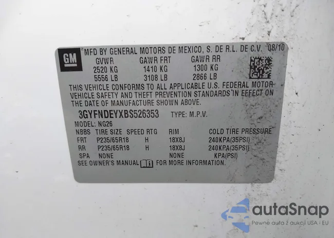 3GYFNDEYXBS526353: 42603922