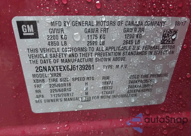 2GNAXTEX6J6189261: 42604423