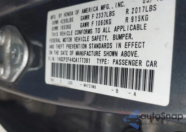 1HGCP2F44CA177391: 42604456