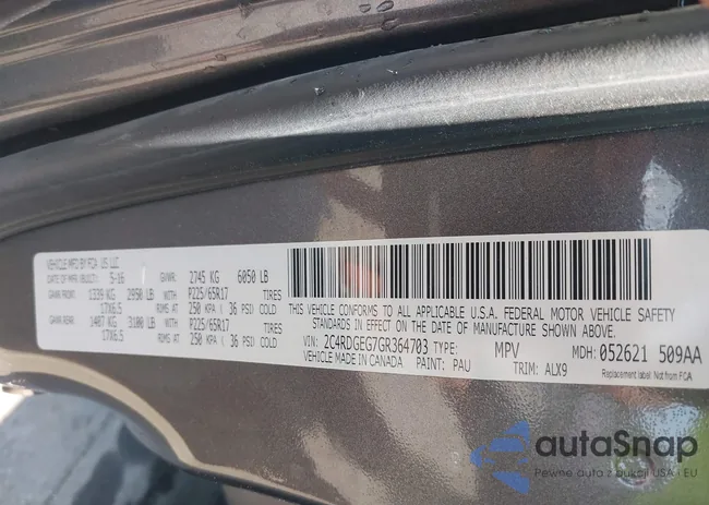 2C4RDGEG7GR364703: 42604608