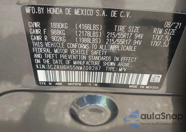 3CZRU6H55NM708287: 42604742