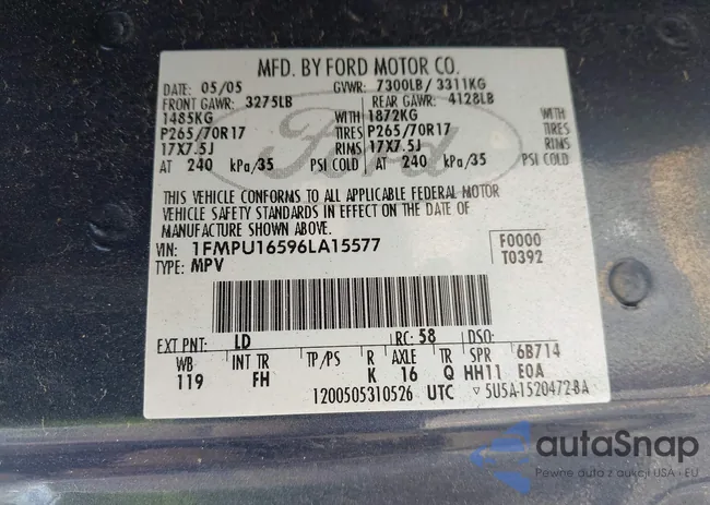 1FMPU16596LA15577: 42604838