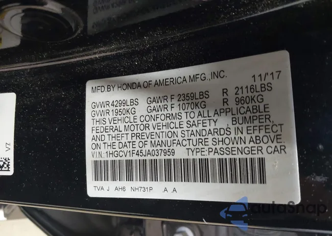 1HGCV1F45JA037959: 42604178