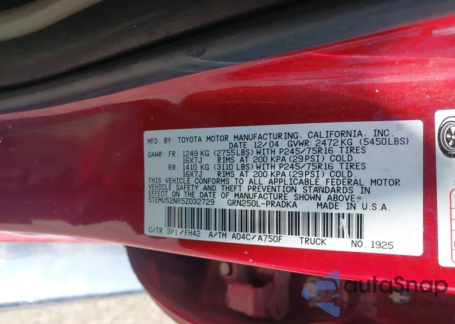 5TEMU52N85Z032729: 42604370