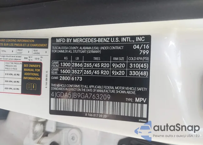 4JGDA5JB9GA763209: 42605541