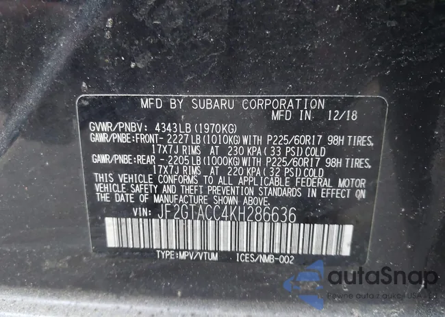 JF2GTACC4KH286636: 42605625