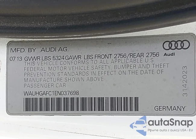 WAUHGAFC1EN037698: 42605685