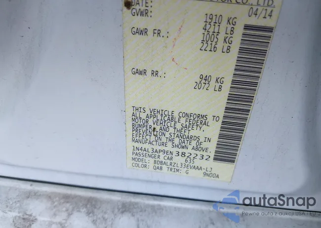 1N4AL3AP9EN382232: 42605726