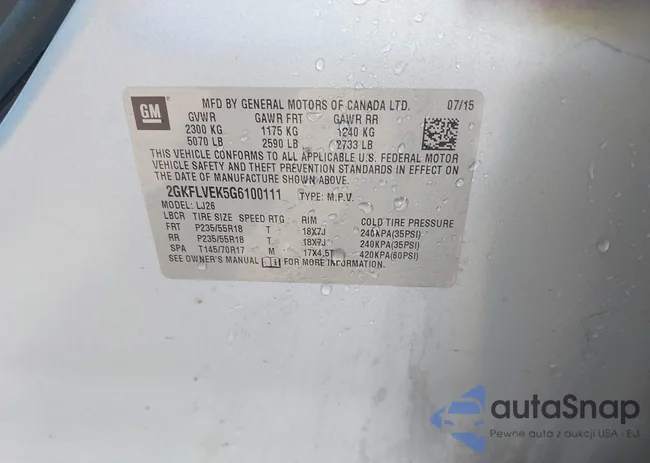 2GKFLVEK5G6100111: 42605748