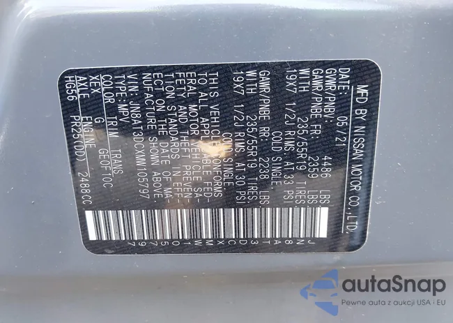 JN8AT3DCXMW105797: 42606005