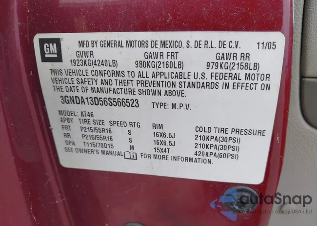 3GNDA13D56S566523: 42606015