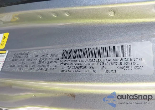 1C4HJXDN9KW567001: 42605091