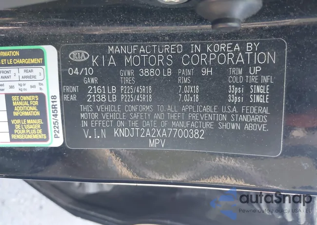 KNDJT2A2XA7700382: 42605155