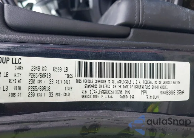 1C4RJFAGXDC503820: 42605257